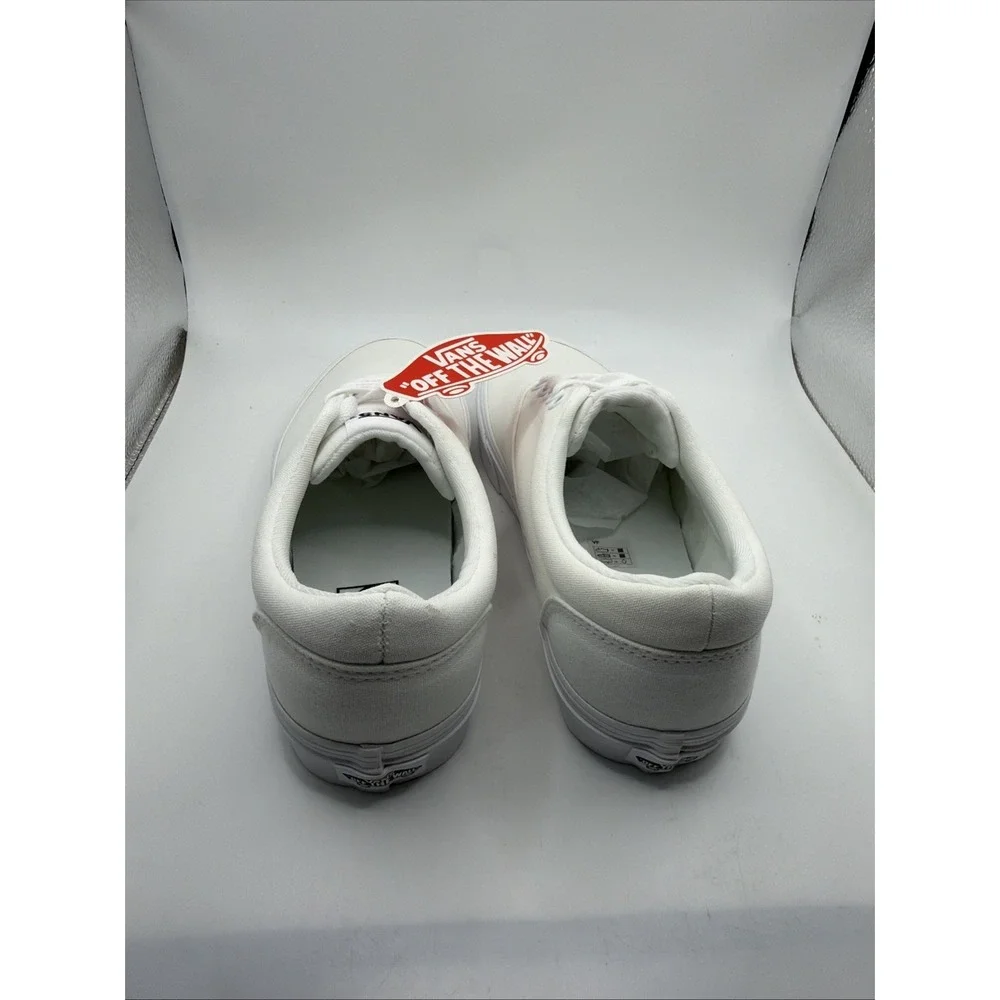 -NEW Vans Sneaker Skate Shoe Lace Up Canvas White Men's Size 8‎